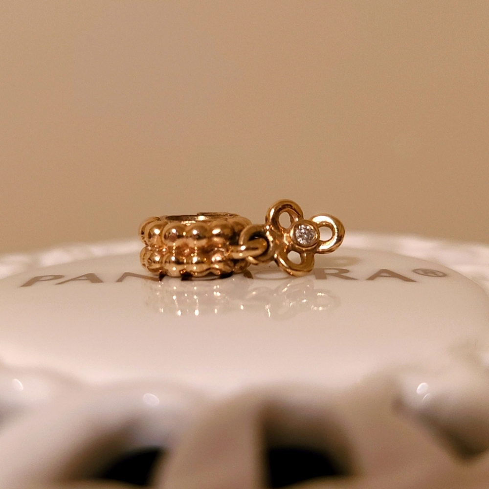 Pandora 14k solid gold trinity dangle